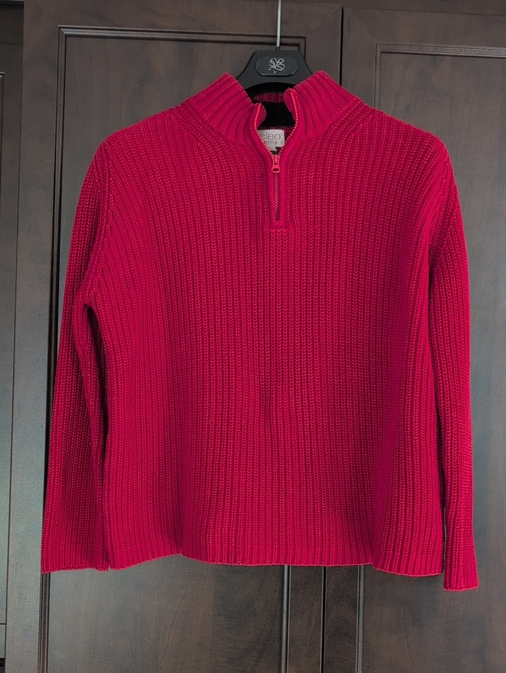 cleo Ribbed Half-Zip Turtleneck Sweater - Fuchsia